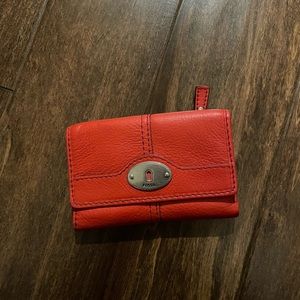 Red fossil wallet